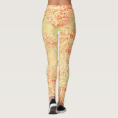 Antiker Blumen-Explosions-Effekt in hellgelber Tex Leggings (Rückseite)