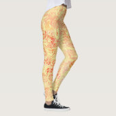 Antiker Blumen-Explosions-Effekt in hellgelber Tex Leggings (Rechts)