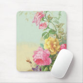 Antiker Blumen-Mauspad Mousepad (Mit Mouse)