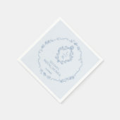 Antiker Blumenkranz Toile Something Blue Crest Serviette (Ecke)