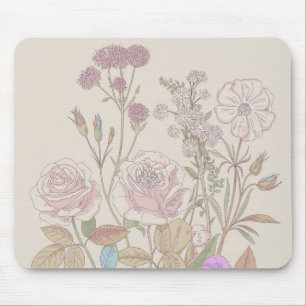 Antiker Blumenmauspad aus dem botanischen Garten Mousepad