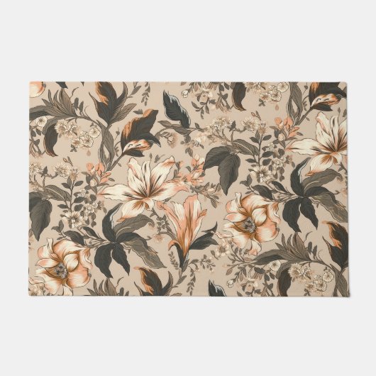 Antiker Blumenmuster-Türmatte Fußmatte (Vorderseite)