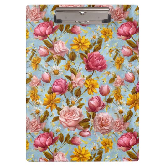 Antiker Blumenprint Klemmbrett (Vorderseite)