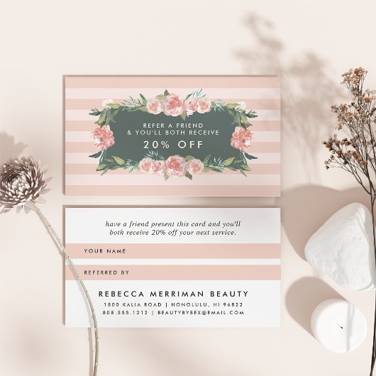 Antiker Blumenrahmen Empfehlungskarte