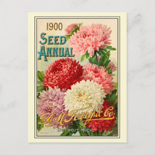 Antiker Blumensamen-Katalog für den Gartenbau Postkarte