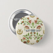 Antiker Blumenstoff (160) Button (Vorne & Hinten)