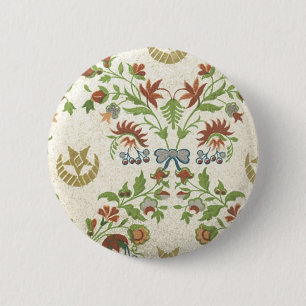 Antiker Blumenstoff (160) Button