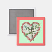 Antiker Blumiger Herzmagnet Magnet (Vorderseite/Rückseite)