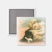 Antiker Border Collie Magnet (Vorderseite/Rückseite)