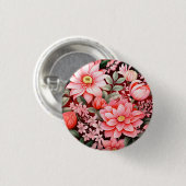 Antiker Botanischer Blütenreicher Blumengarten Button (Vorne & Hinten)