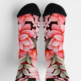Antiker Botanischer Blütenreicher Blumengarten Socken