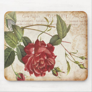 Antiker botanischer Rosen-Mauspad Mousepad