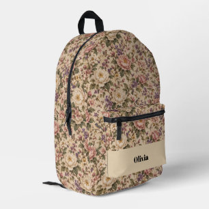 Antiker botanischer Rosengarten & Schmetterlingsmu Bedruckter Rucksack