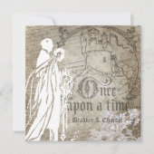 Antiker brauner Damast einmal auf Einladung (Vorderseite)