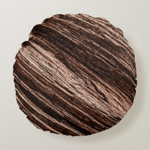 Antiker, brauner Holzboden. alt, Rundes Kissen