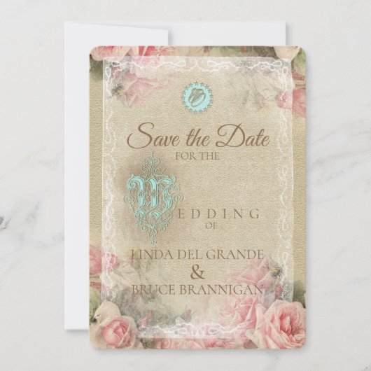 Antiker Brief - Save the Date Karte (Vorderseite)