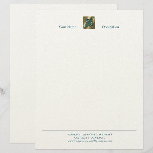 Antiker Brief Y - Buchstaben Briefkopf (Vorne/Hinten)