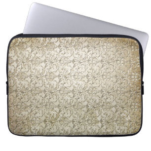 Antiker Brokat-Damask-Druck Laptopschutzhülle