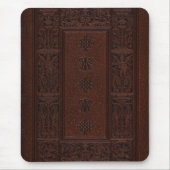 Antiker Brown-Leder-prägeartiges Buch-Entwurf Mousepad (Vorne)
