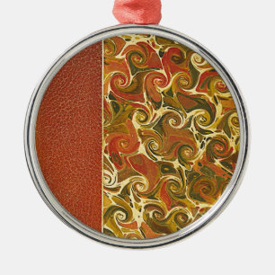 Antiker Bucheinband, verziertes Spiralmuster Ornament Aus Metall