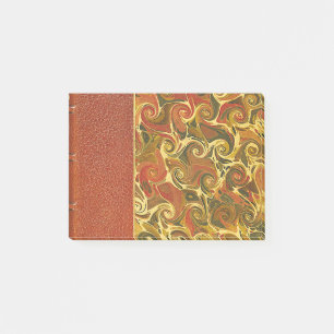 Antiker Bucheinband, verziertes Spiralmuster Post-it Klebezettel