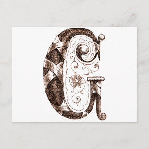 Antiker Buchstabe C Postkarte