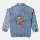 Antiker chinesischer Drache, der Pearl Flaming jag Jeansjacke (Rückseite)
