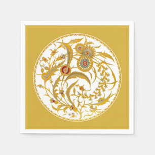 Antiker Chinesischer Jakobsblume - Senf Gold Serviette