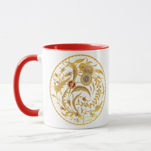 Antiker Chinesischer Jakobsblume - Senf Gold Tasse (Links)