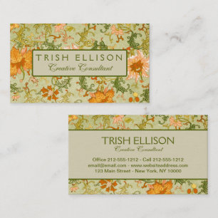 Antiker chinesischer Schmuck Jones Blumen Visitenkarte