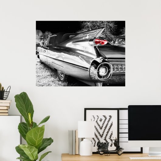 Antiker Chrom-Wagen Poster (Heimbüro)