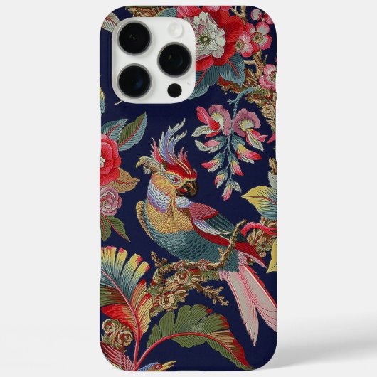 Antiker Cockatoo-Papagei mit Blume Case-Mate iPhone Hülle (Rückseite)