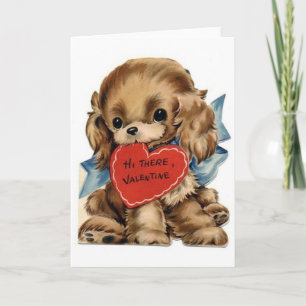 Antiker Cocker Spaniel zum Valentinstag Feiertagskarte