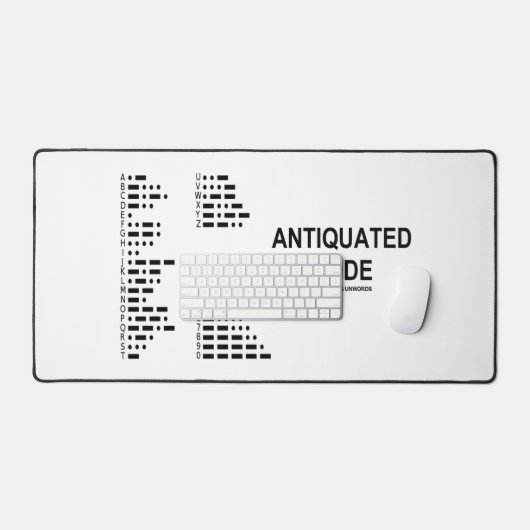 Antiker Code Internationaler Morse-Code-Spaß Schreibtischunterlage (Tastatur & Maus)