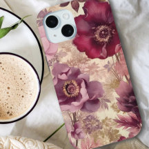 Antiker Cottage Florals in Lila und cremefarben