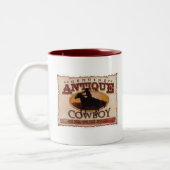 Antiker Cowboy Zweifarbige Tasse (Links)