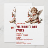 Antiker Cupid mit Herz-Bogen Einladung (Vorne/Hinten)