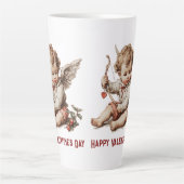 Antiker Cupid mit Herz-Bogen Milchtasse (Vorderseite)