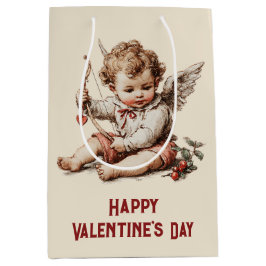 Antiker Cupid mit Herz und Bogen Mittlere Geschenktüte