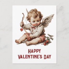 Antiker Cupid mit Herz und Bogen Postkarte