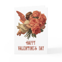 Antiker Cupid mit Rosenbouquet