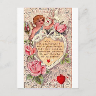 Antiker Cupid mit Taube und Liebesbrief Postkarte