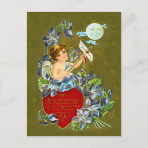 Antiker Cupid & Mondstrahl Valentinstag Feiertagspostkarte