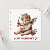 Antiker Cupido mit Herz-Bogen Karte (Vorderseite/Rückseite Beispiel)