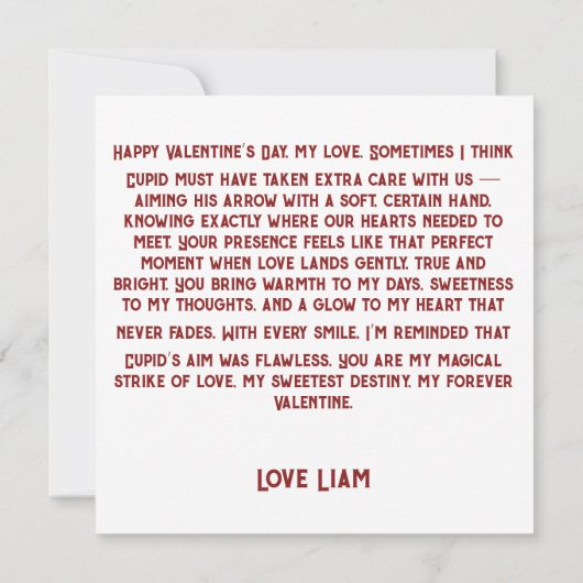 Antiker Cupido mit Herz-Bogen Karte (Rückseite)