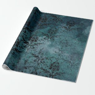 Antiker Damast mit Distressed Grunge-Optik Geschenkpapier