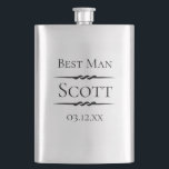 Antiker Deko personalisiert Flachmann<br><div class="desc">Hochzeits-Partyflasche der antiken dekorativen Akzente personalisierte. Perfektes Geschenk für den Trauzeugen und den Trauzeugen. Fertigen Sie Text- und Schriftartart besonders an.</div>