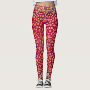 Antiker dekorativer persischer Blumen-Teppich Leggings