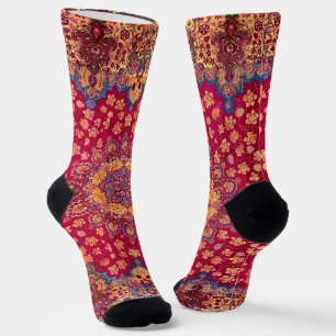 Antiker dekorativer persischer Blumen-Teppich Socken