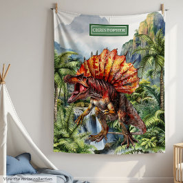 Antiker Dinosaurier Personalisierter Kindergeburts Fleecedecke
